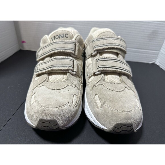Vionic Tabi Women's Hook & Loop Walking Shoes, Cream Suede Size 8.5 - Picture 2 of 11